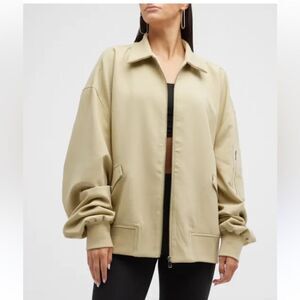 We Wore What Twill Bomber Beige Utility Oversized Jacket Large Weworewhat